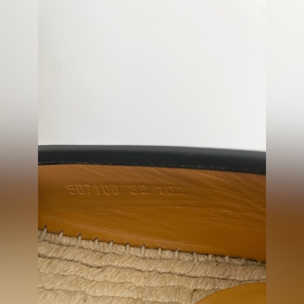 GUCCI Black Microguccissima Leather Slip On Espadrille Flats EU 38 - Picture 8 of 10